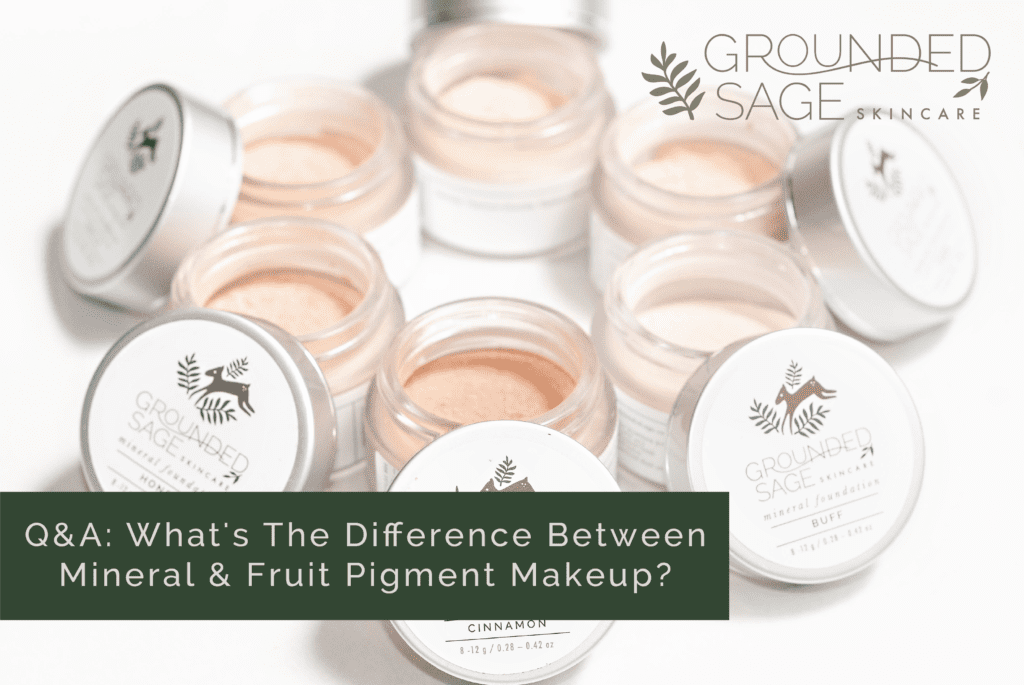 difference between mineral and fruit pigment makeup / green beauty / cosmetics 