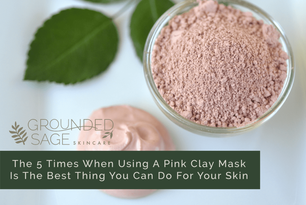 pink clay / face mask / green beauty / holistic skincare