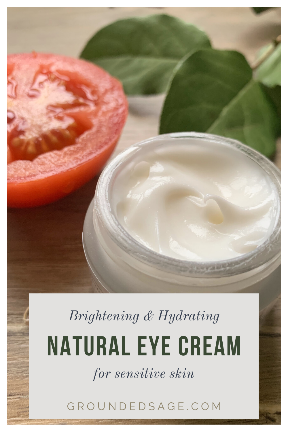 brightening and hydrating natural under eye cream for sensitive skin. Clean skincare products for healthy skin care routines.