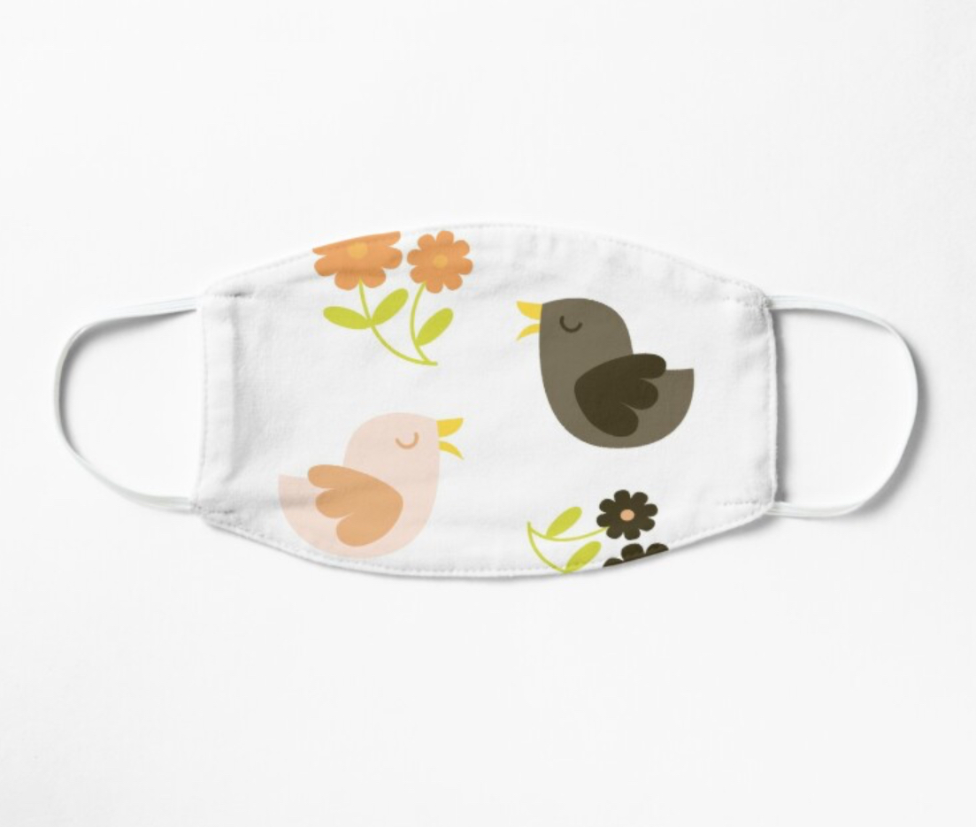 Duckling face mask - cute ducks and blossoms face masks