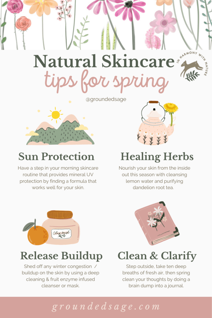 Spring Season - A Green Witches Guide to Using Healing Herbs in your holistic whole body beauty routine. Springtime Natural Skincare Magic for Nature Lovers. 