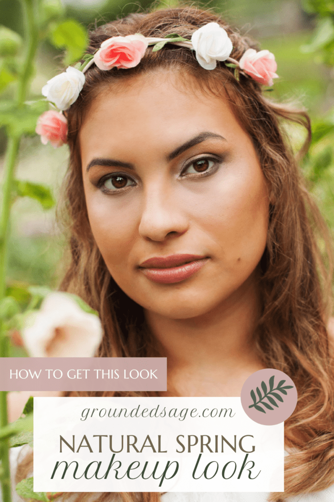 Simple everyday makeup look using mineral makeup - purple pink sunshine garden inspiration